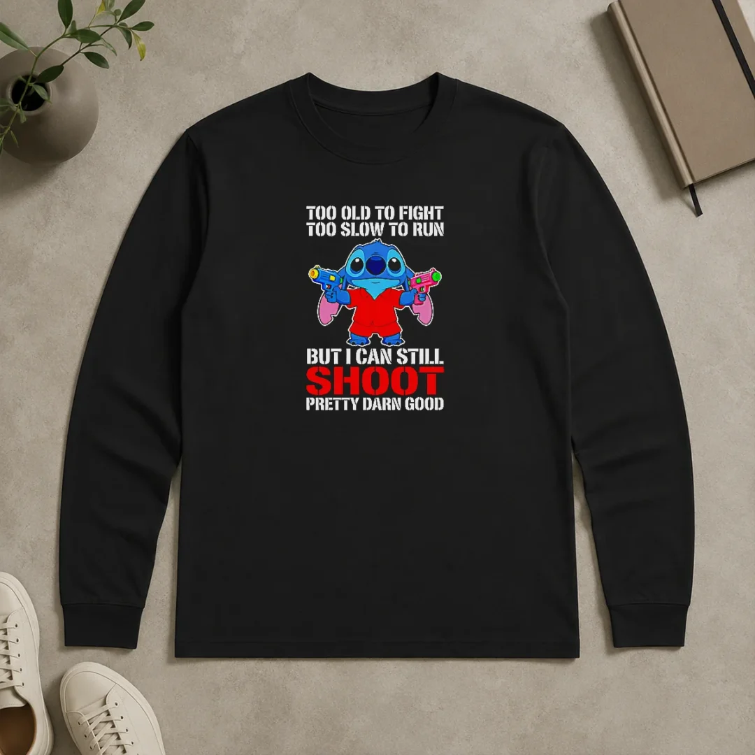 Premium Nice Stitch Lilo And Stitch Too Old To Fight Too Slow To Run But I Can Still Shoot Long Sleeve Shirt Premium Nice Stitch Lilo And Stitch Too Old To Fight Too Slow To Run But I Can Still Shoot Long Sleeve Shirt