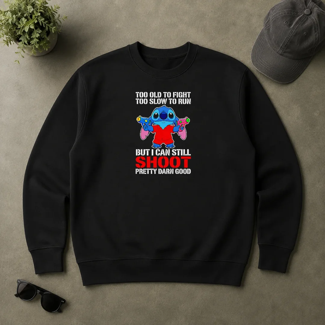 Premium Nice Stitch Lilo And Stitch Too Old To Fight Too Slow To Run But I Can Still Shoot Sweater Premium Nice Stitch Lilo And Stitch Too Old To Fight Too Slow To Run But I Can Still Shoot Sweater