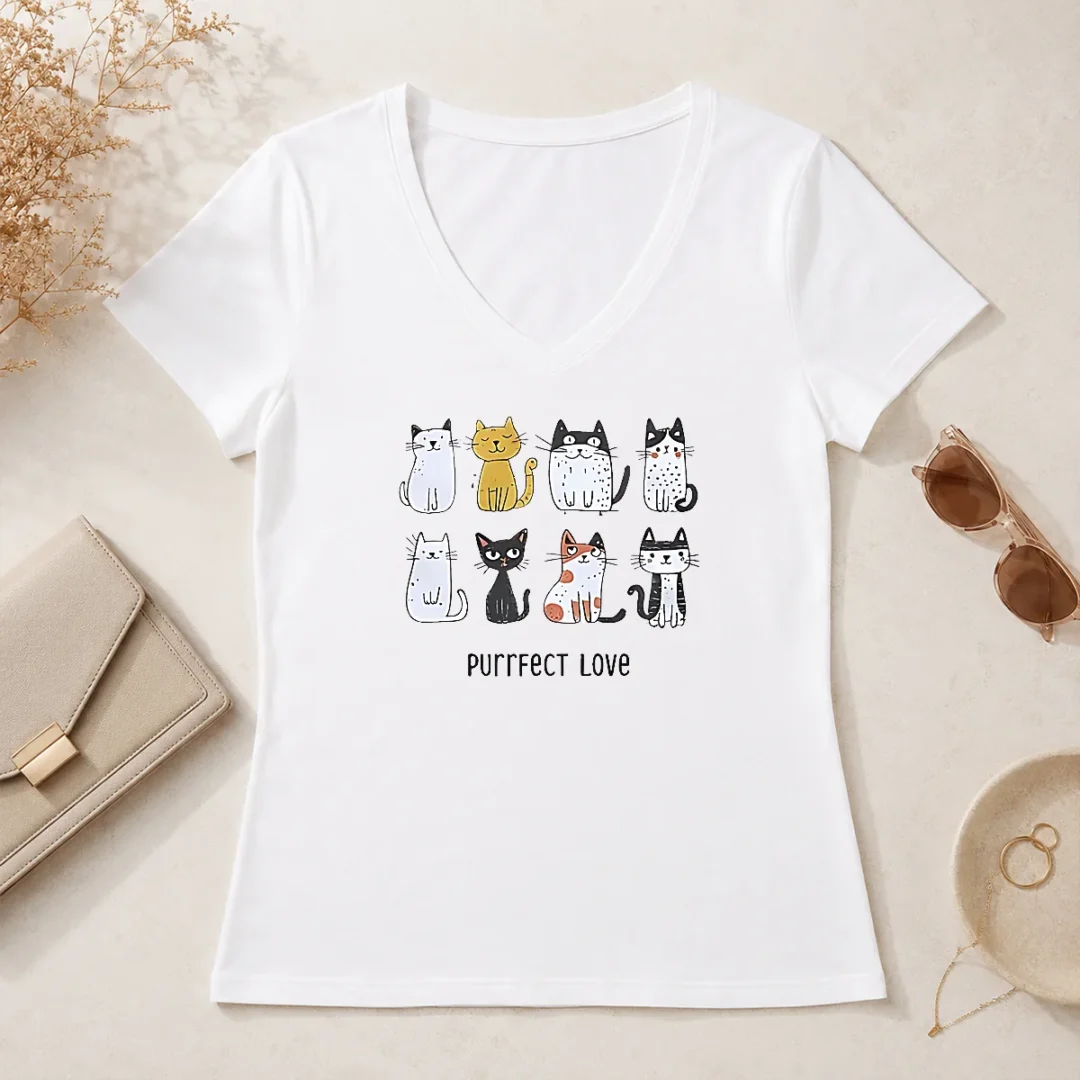 Premium Original Purrfect Love Cat 2026 V Neck Shirt Premium Original Purrfect Love Cat 2026 V-Neck Shirt
