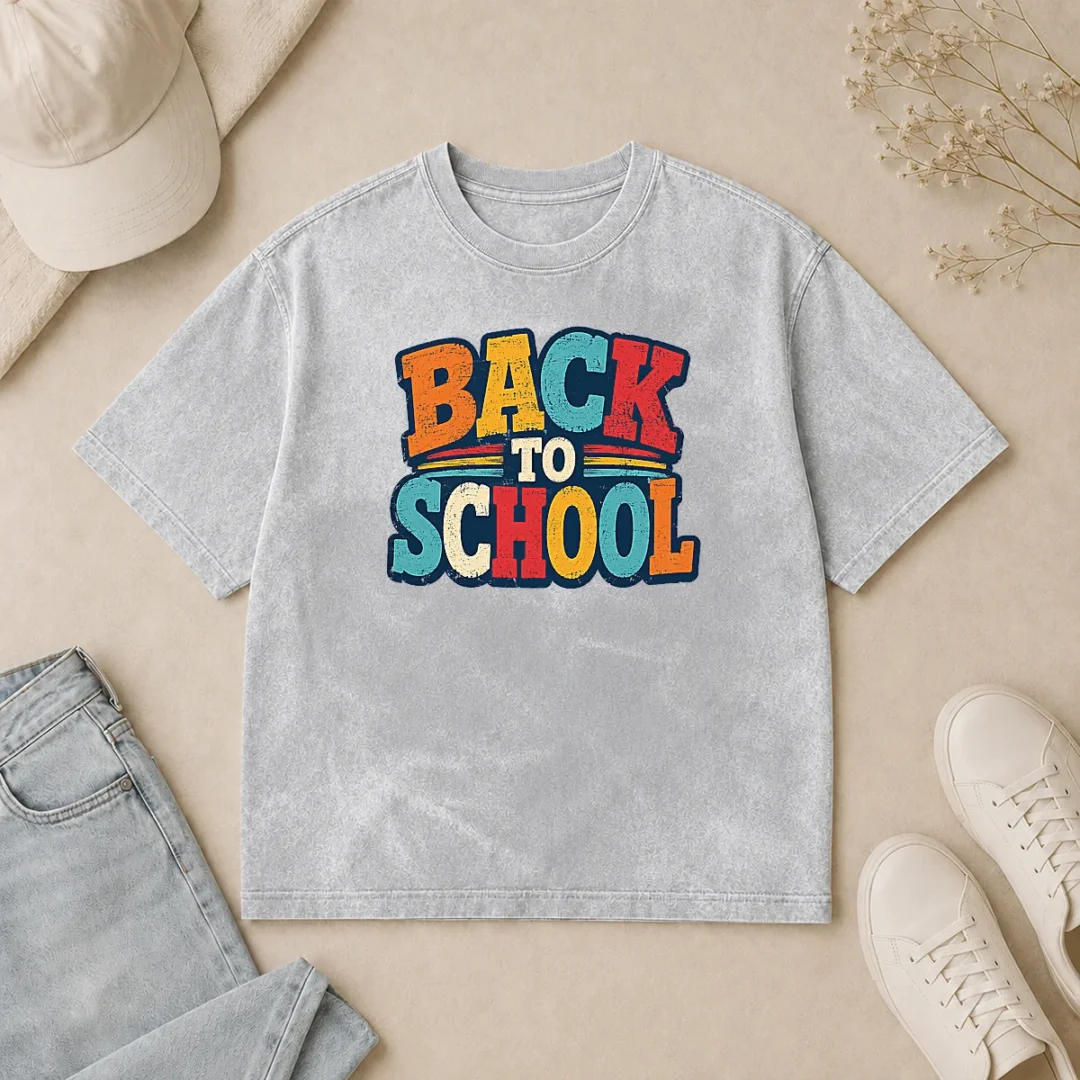 Premium Pretty Colorful Back To School Apple Book Pencil Washed T Shirt Premium Pretty Colorful Back To School Apple Book Pencil Washed T-Shirt