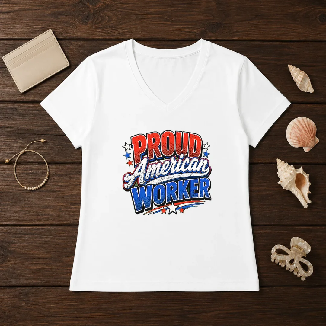 premium-proud-american-worker-labour-day-pop-art-v-neck-shirt Premium Proud American Worker Labour Day Pop Art V-Neck Shirt