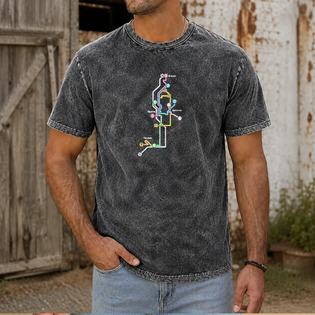 premium-seattle-tacoma-everett-and-bellevue-transit-map-washed-t-shirt Premium Seattle Tacoma Everett And Bellevue Transit Map Washed T-Shirt