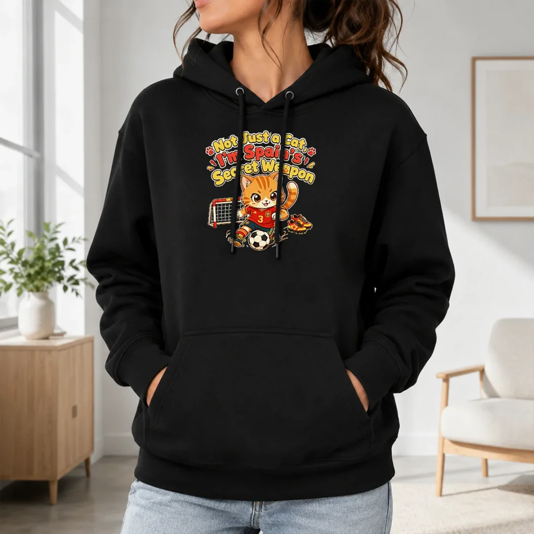 Premium Spain Soccer Cat Meme Funny Soccer Kawaii Hoodie Premium Spain Soccer Cat Meme Funny Soccer Kawaii Hoodie