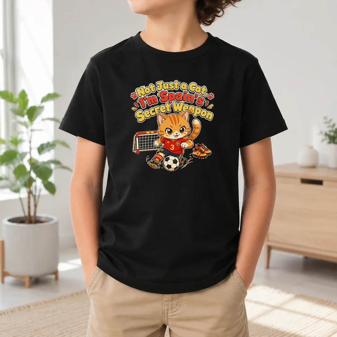 Premium Spain Soccer Cat Meme Funny Soccer Kawaii Kids T Shirt Premium Spain Soccer Cat Meme Funny Soccer Kawaii Kids T-Shirt