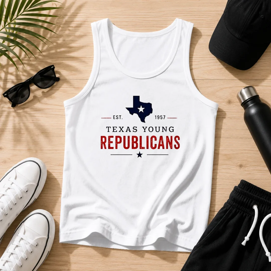 premium-texas-young-republicans-est-1957-state-of-texas-political-organization-logo-tank-top Premium Texas Young Republicans Est 1957 State Of Texas Political Organization Logo Tank Top
