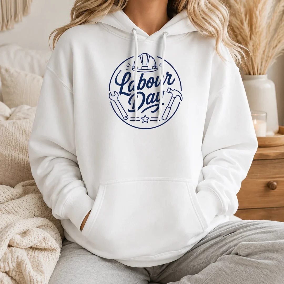 Premium Top Minimalist Line Art Labour Day Script Hoodie Premium Top Minimalist Line Art Labour Day Script Hoodie