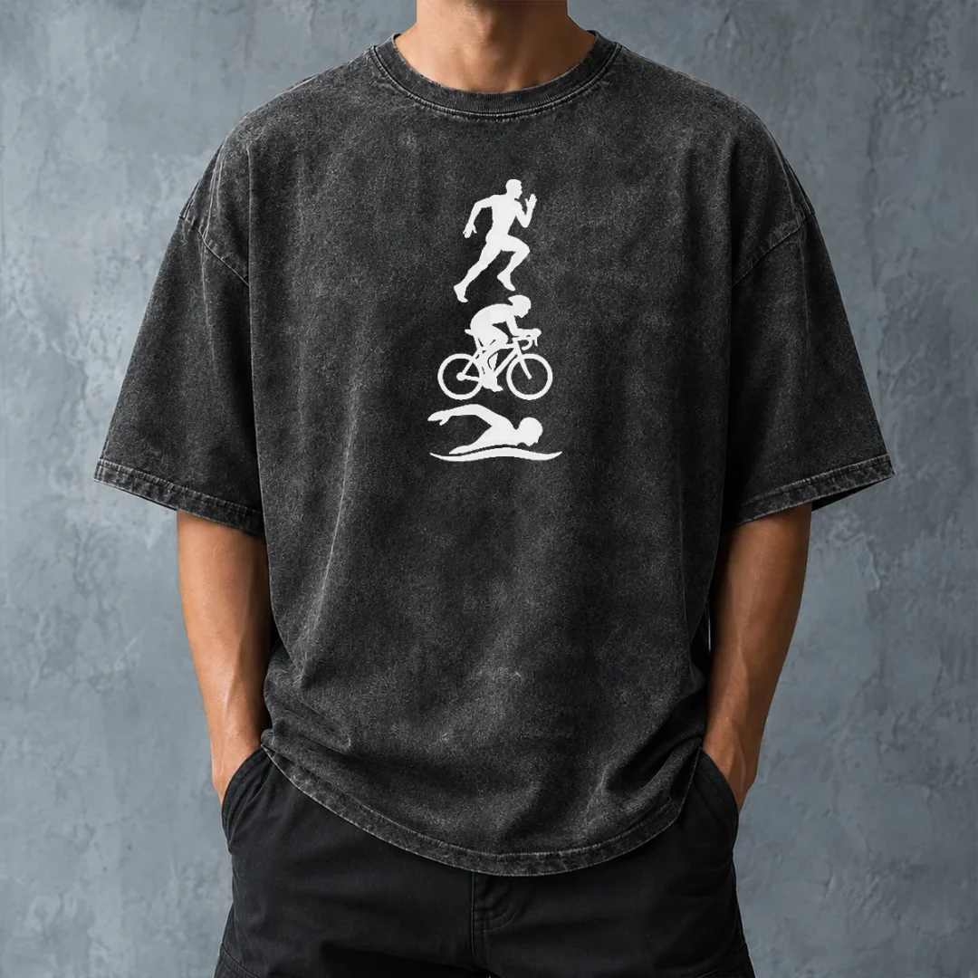 premium-triathlete-swim-bike-run-washed-t-shirt-washed-tshirt Premium Triathlete Swim Bike Run Washed T-Shirt
