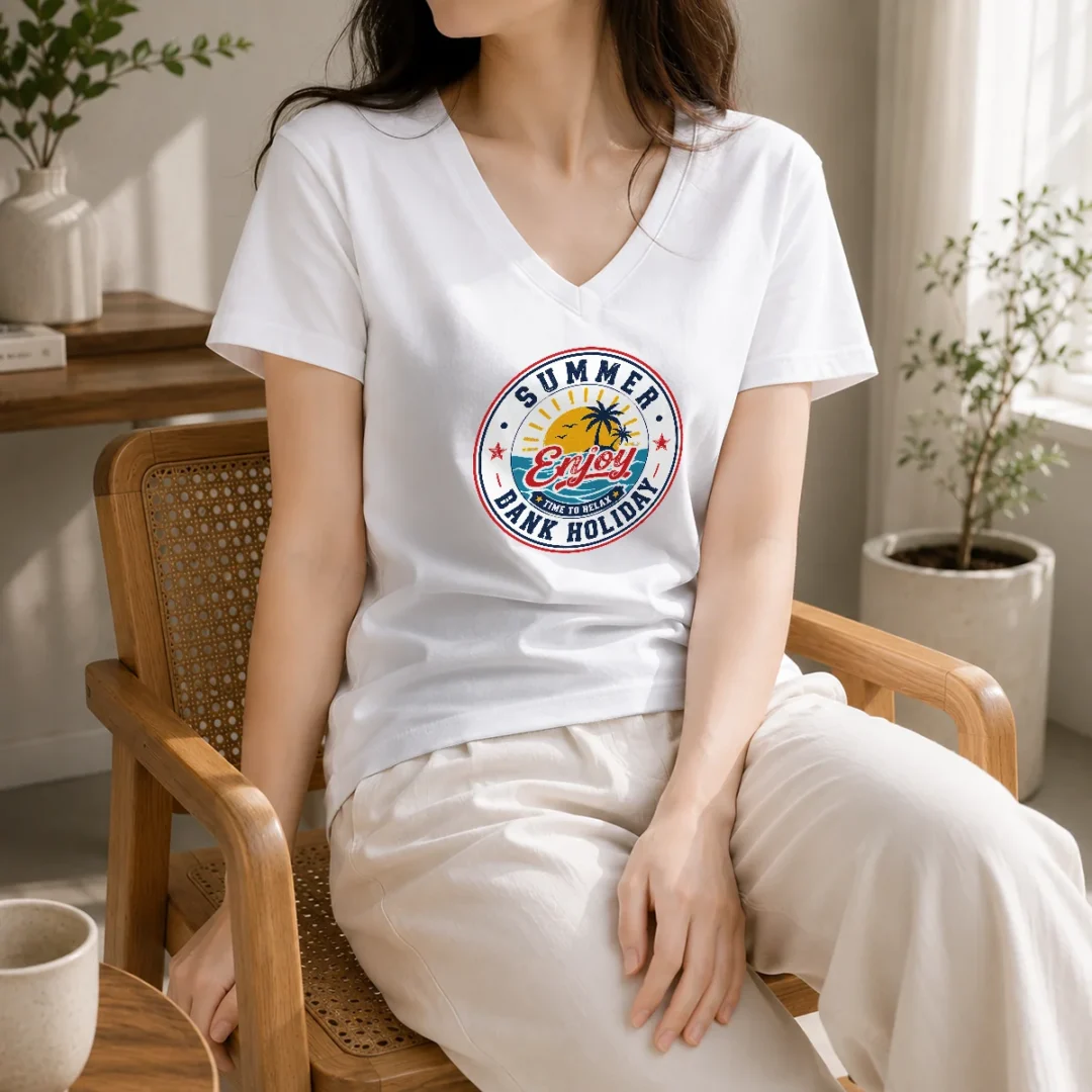 premium-vintage-badge-summer-bank-holiday-enjoy-relax-palm-v-neck-shirt Premium Vintage Badge Summer Bank Holiday Enjoy Relax Palm V-Neck Shirt