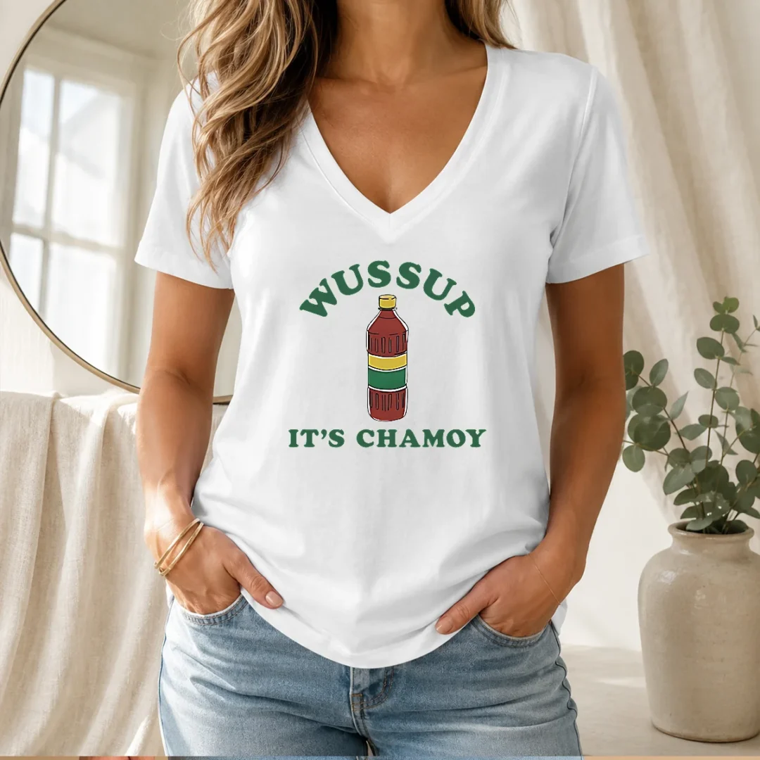 premium-wussup-it-s-chamoy-mexican-candy-spicy-sauce-v-neck-shirt Premium Wussup It'S Chamoy Mexican Candy Spicy Sauce V-Neck Shirt