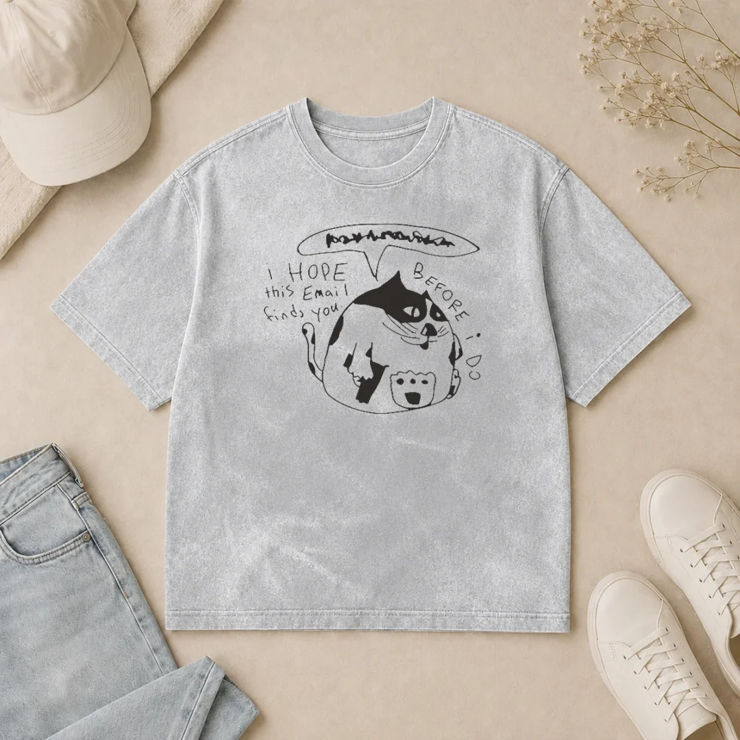 Pretty Cat I Hope This Email Finds You Before I Do Washed T Shirt Pretty Cat I Hope This Email Finds You Before I Do Washed T-Shirt