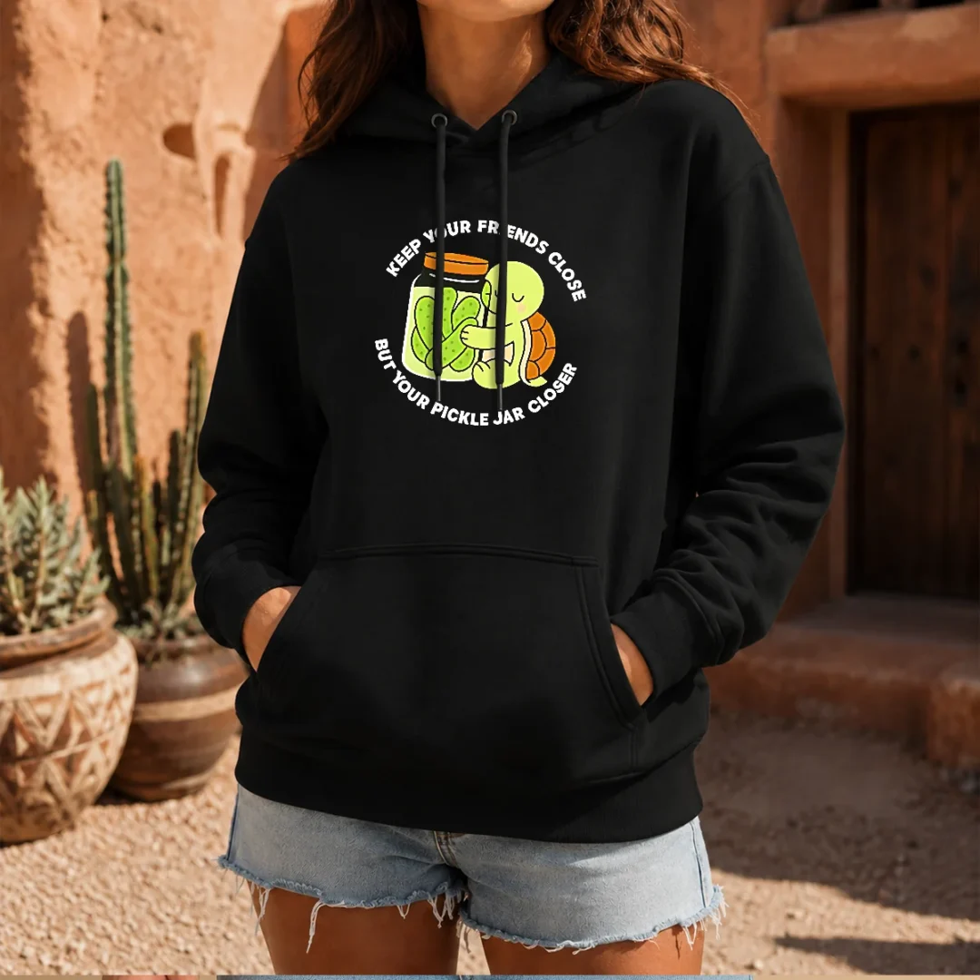 pretty-cute-turtle-hugging-pickle-jar-keep-your-friends-close-hoodie Pretty Cute Turtle Hugging Pickle Jar Keep Your Friends Close Hoodie