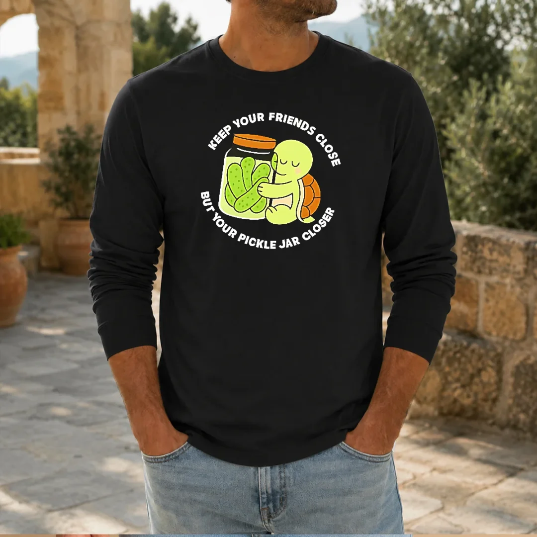 pretty-cute-turtle-hugging-pickle-jar-keep-your-friends-close-long-sleeve-shirt Pretty Cute Turtle Hugging Pickle Jar Keep Your Friends Close Long Sleeve Shirt