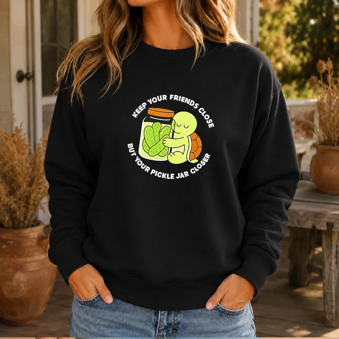 pretty-cute-turtle-hugging-pickle-jar-keep-your-friends-close-sweater Pretty Cute Turtle Hugging Pickle Jar Keep Your Friends Close Sweater