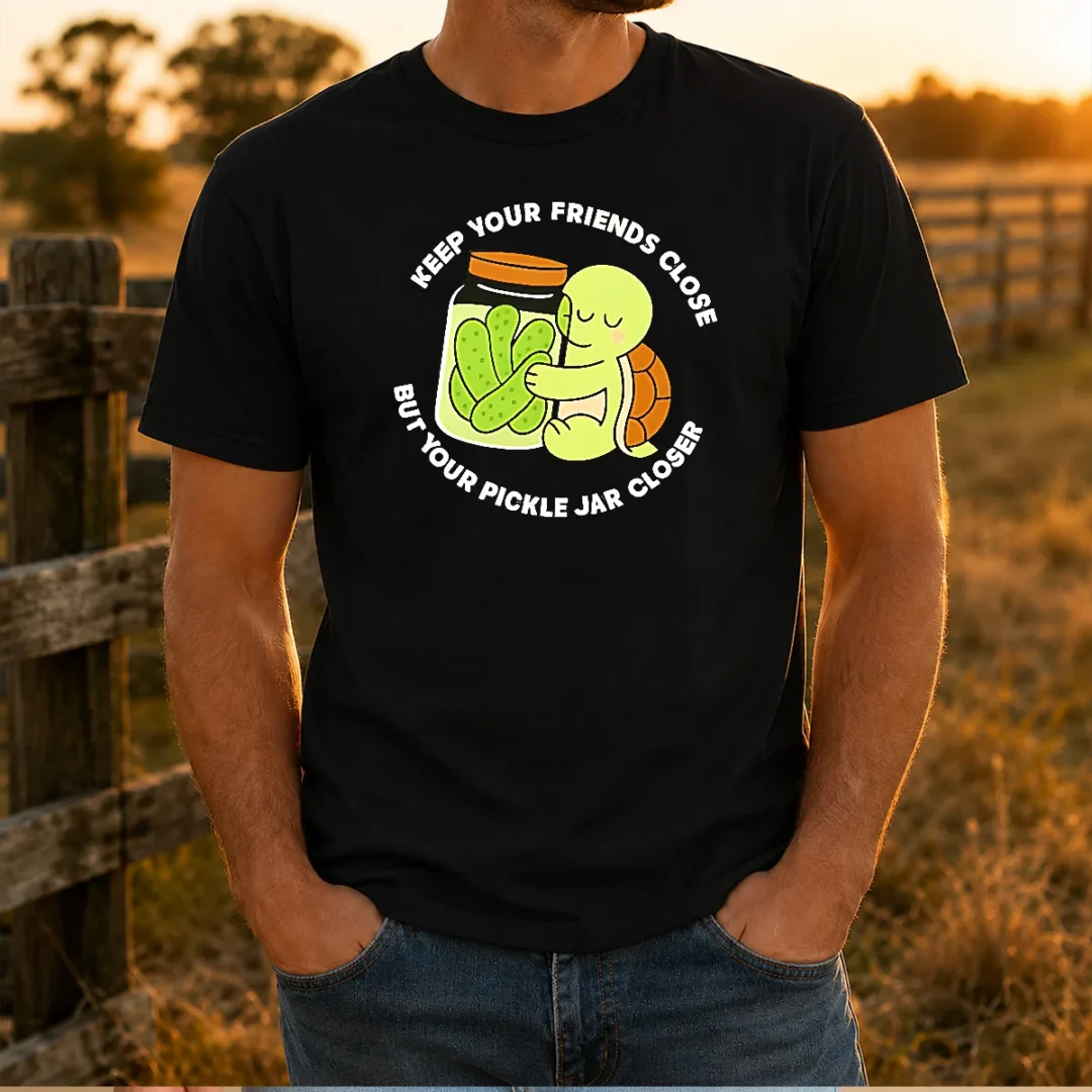 pretty-cute-turtle-hugging-pickle-jar-keep-your-friends-close-t-shirt-1 Pretty Cute Turtle Hugging Pickle Jar Keep Your Friends Close