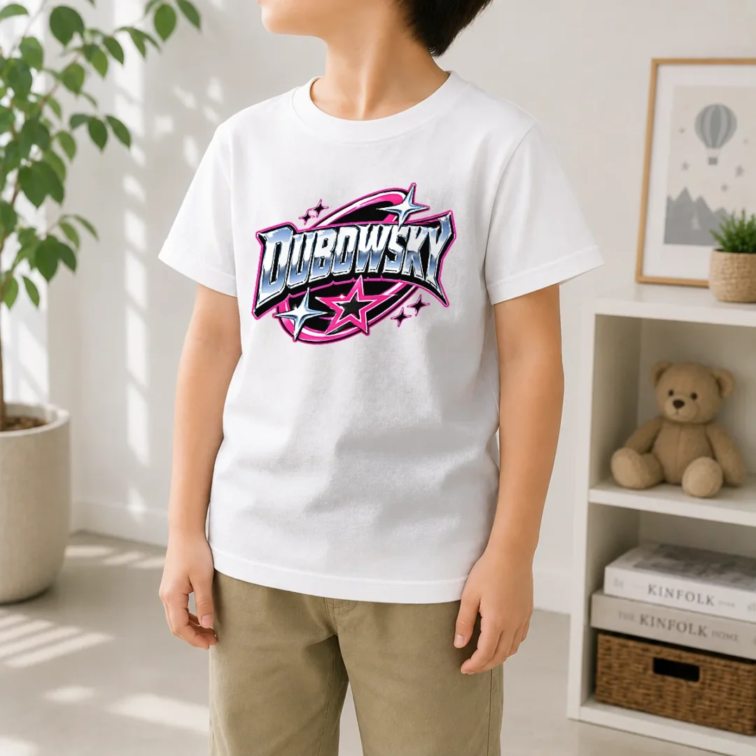 pretty-dubowsky-chrome-metallic-star-burst-pop-art-logo-kids-t-shirt-kid-t-shirt Pretty Dubowsky Chrome Metallic Star Burst Pop Art Logo Kids T-Shirt