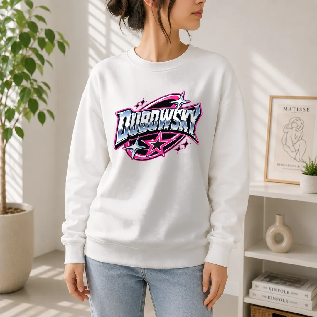 pretty-dubowsky-chrome-metallic-star-burst-pop-art-logo-sweater Pretty Dubowsky Chrome Metallic Star Burst Pop Art Logo Sweater