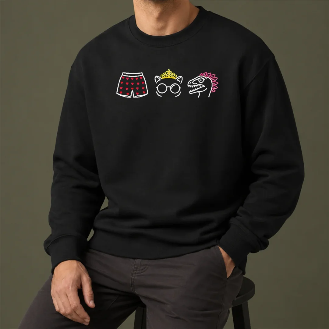 pretty-funny-boxers-princess-and-dinosaur-neon-icons-sweater Pretty Funny Boxers Princess And Dinosaur Neon Icons Sweater