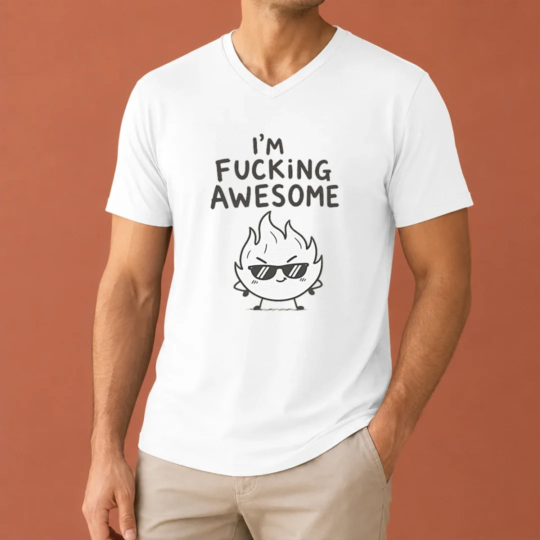 pretty-good-i-m-fing-awesome-v-neck-shirt Pretty Good I'M Fing Awesome V-Neck Shirt