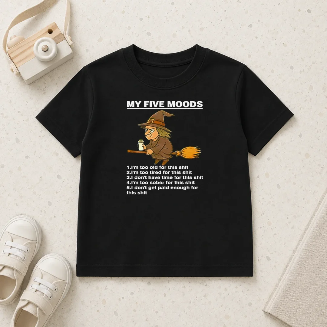 pretty-good-my-five-moods-witch-coffee-slogan-sarcastic-kids-t-shirt Pretty Good My Five Moods Witch Coffee Slogan Sarcastic Kids T-Shirt