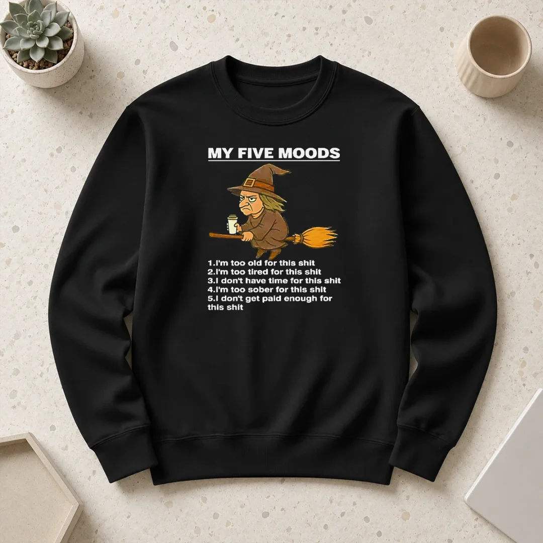 pretty-good-my-five-moods-witch-coffee-slogan-sarcastic-sweater Pretty Good My Five Moods Witch Coffee Slogan Sarcastic Sweater