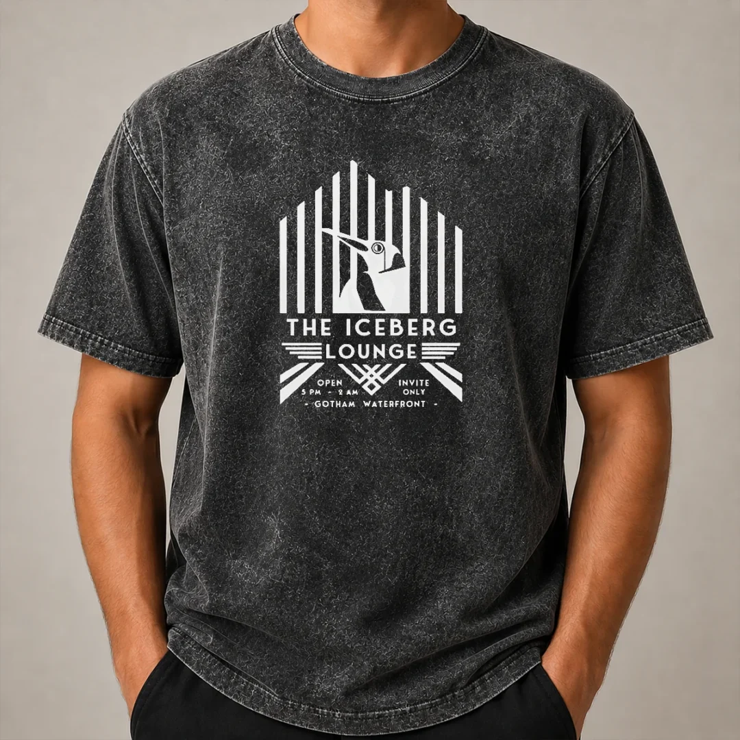 Pretty Good Penguin The Iceberg Lounge Open Invite Gotham Waterfront Washed T Shirt Pretty Good Penguin The Iceberg Lounge Open Invite Gotham Waterfront Washed T-Shirt