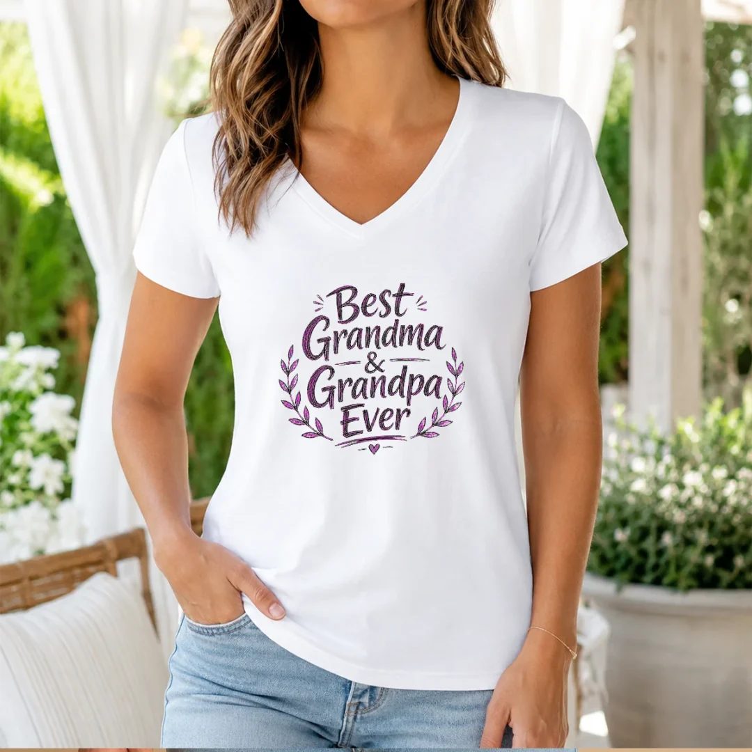 pretty-grandparents-day-best-grandma-grandpa-ever-sketch-v-neck-shirt Pretty Grandparents Day Best Grandma Grandpa Ever Sketch V-Neck Shirt