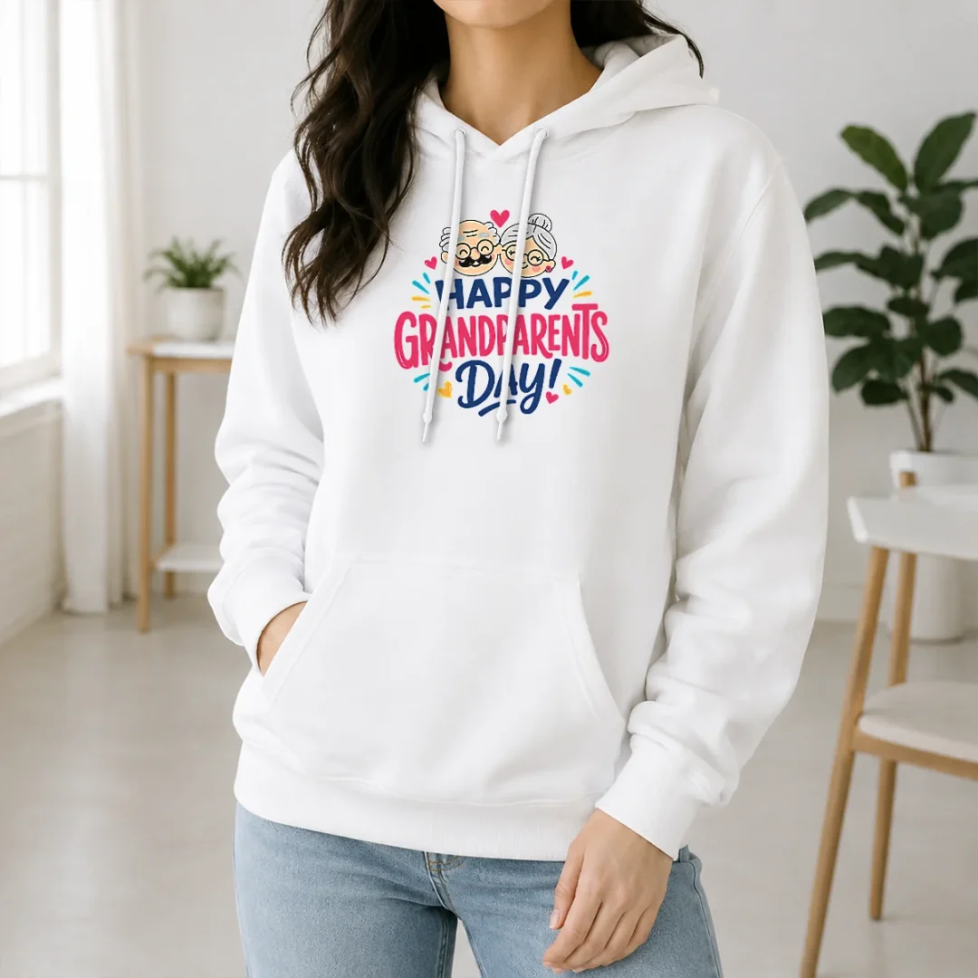 Pretty Happy Grandparents Day Cute Couple Hearts Typography Hoodie Pretty Happy Grandparents Day Cute Couple Hearts Typography Hoodie