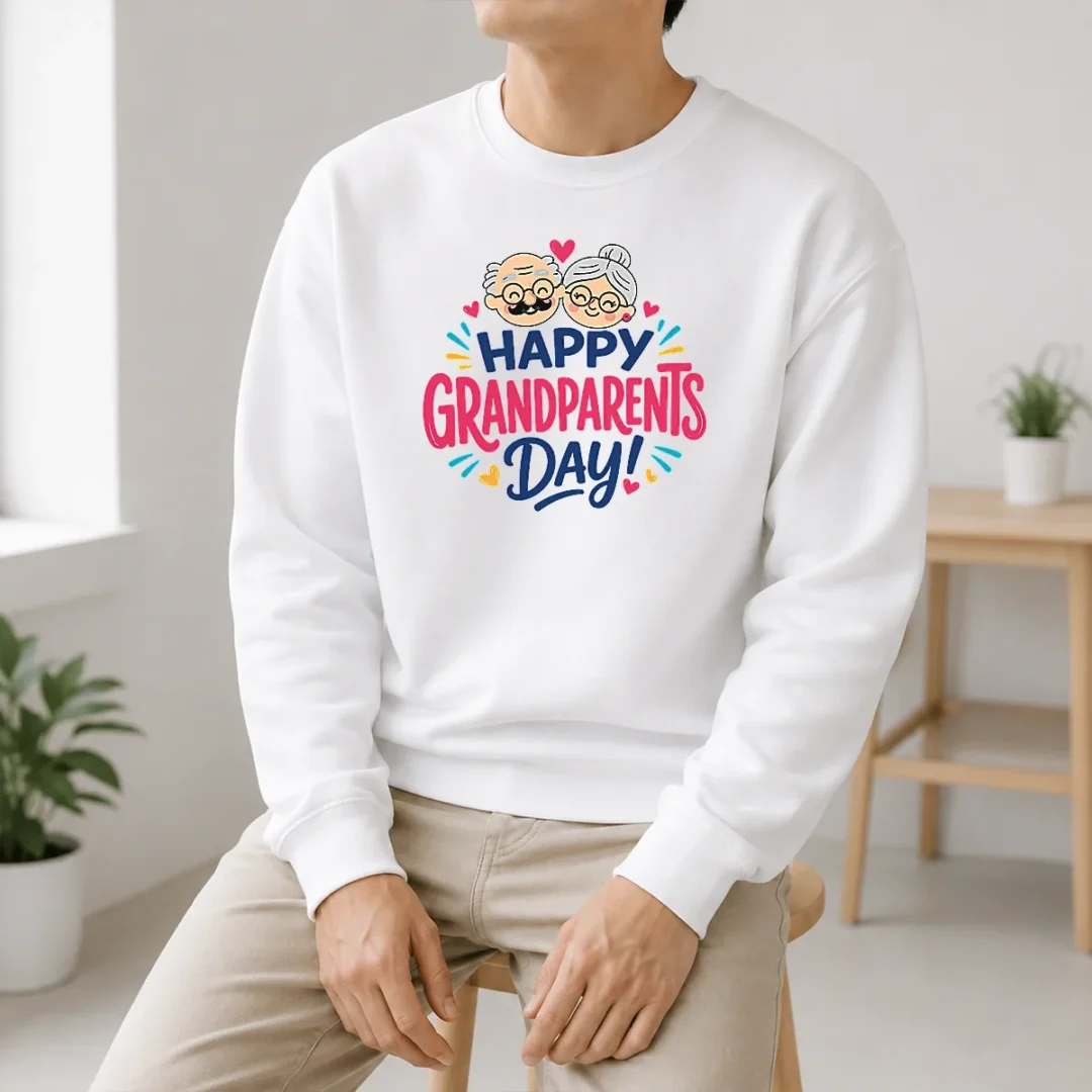 Pretty Happy Grandparents Day Cute Couple Hearts Typography Sweater Pretty Happy Grandparents Day Cute Couple Hearts Typography Sweater