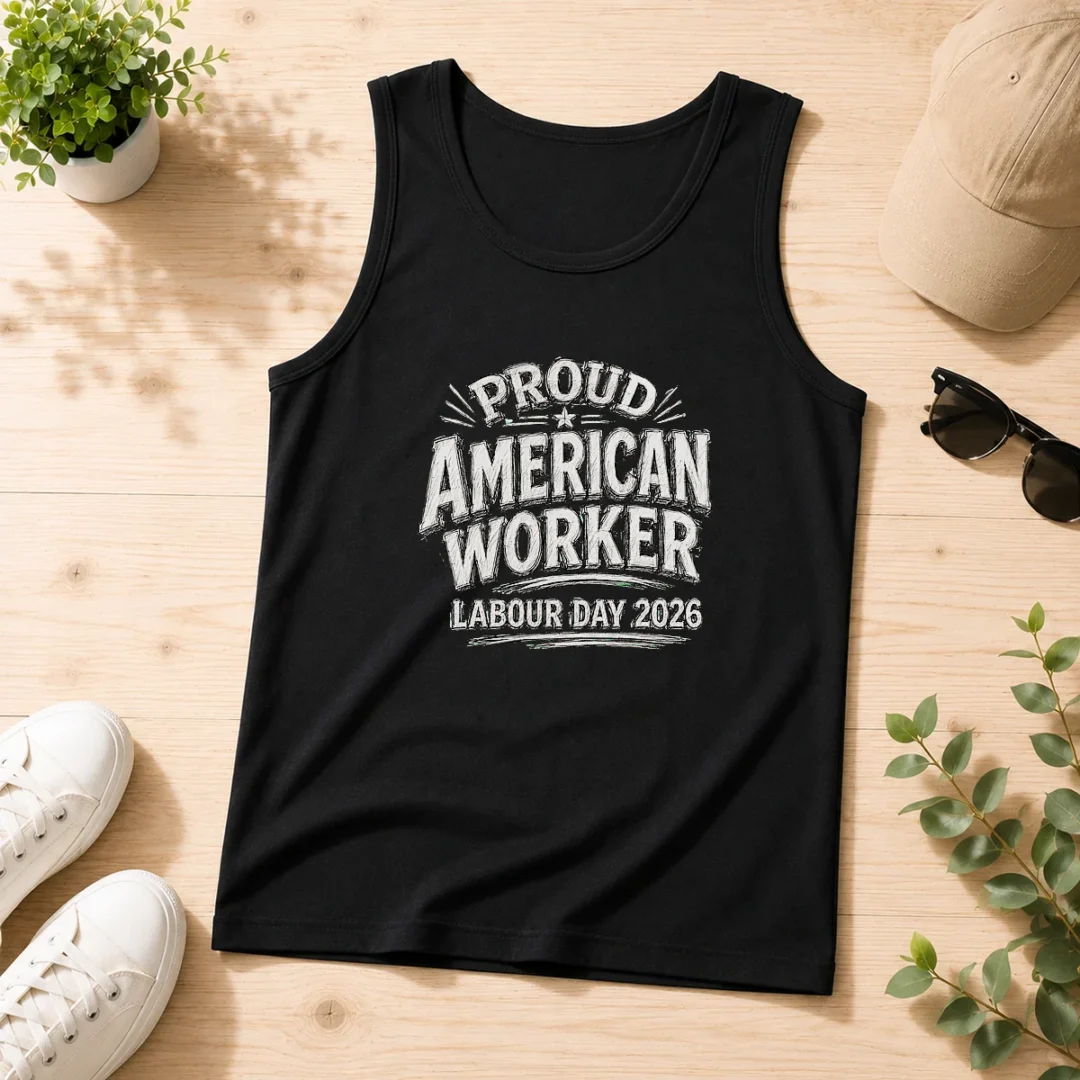 pretty-labour-day-proud-american-worker-sketch-tank-top Pretty Labour Day Proud American Worker Sketch Tank Top