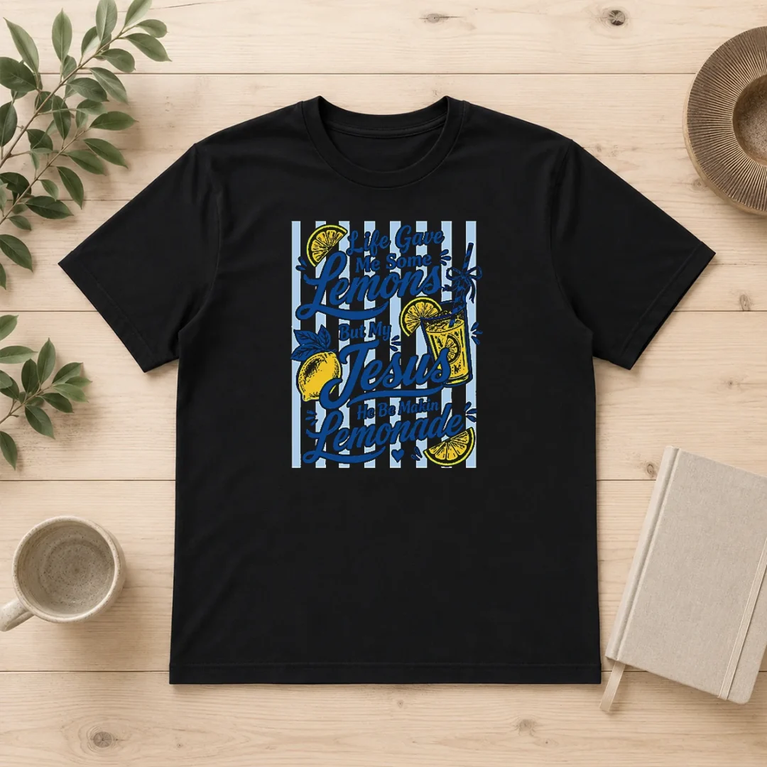 pretty-life-gave-me-lemons-jesus-makes-lemonade-black-t-shirt Pretty Life Gave Me Lemons Jesus Makes Lemonade Black