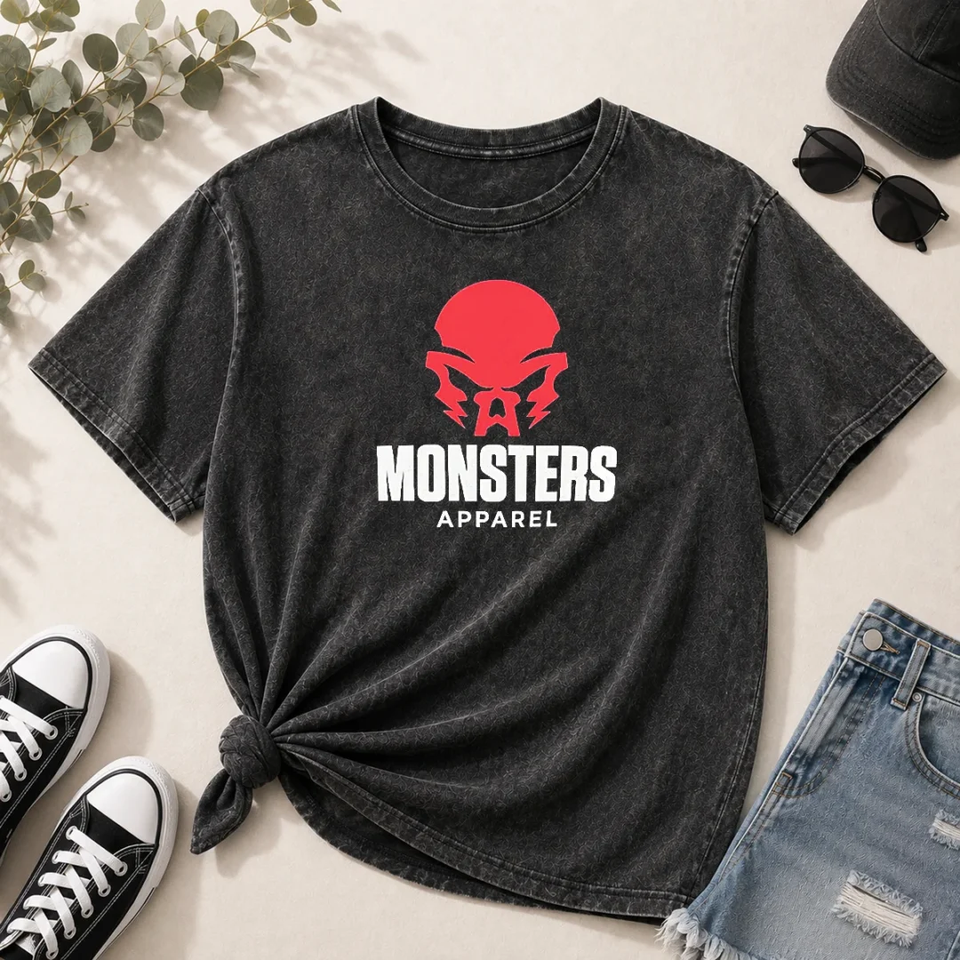 pretty-monsters-logo-streetwear-washed-t-shirt Pretty Monsters Logo Streetwear Washed T-Shirt