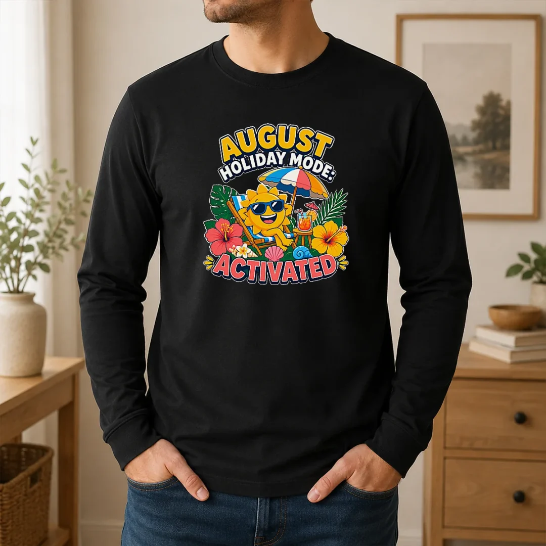 Pretty Nice August Holiday Vector With Summer Vibes Long Sleeve Shirt Pretty Nice August Holiday Vector With Summer Vibes Long Sleeve Shirt