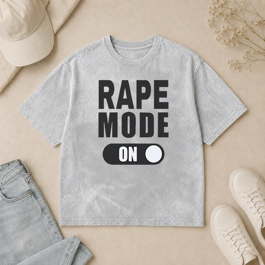 Pretty Nice Rape Mode On Washed T Shirt Pretty Nice Rape Mode On Washed T-Shirt