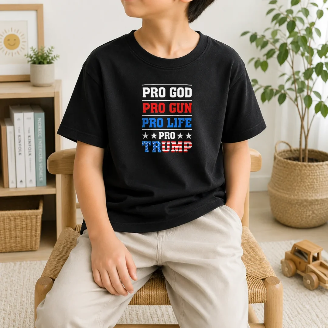 pretty-pro-god-pro-gun-pro-life-pro-trump-conservative-kids-t-shirt-kid-t-shirt-1 Pretty Pro God Pro Gun Pro Life Pro Trump Conservative Kids T-Shirt