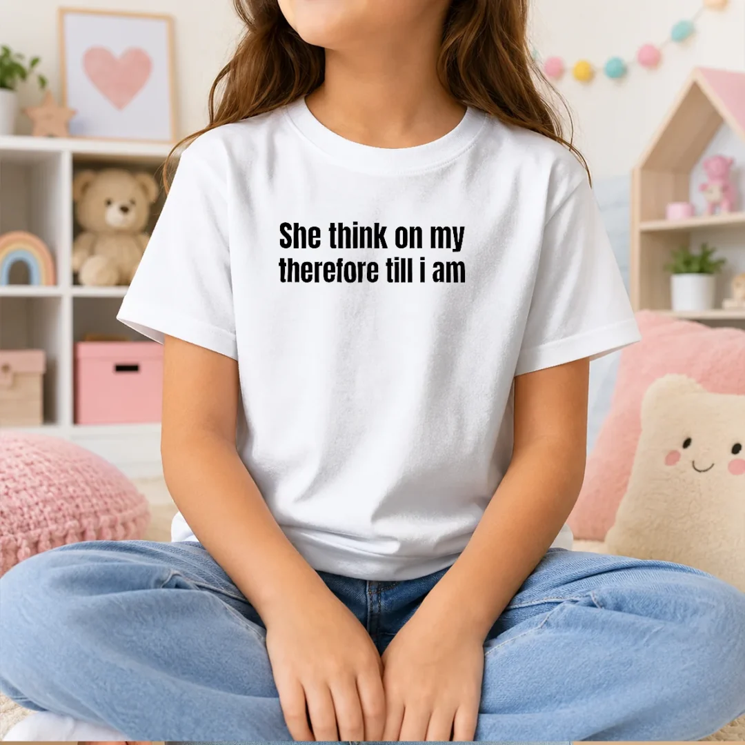 pretty-she-think-on-my-therefore-till-i-am-witty-wordplay-kids-t-shirt-1 Pretty She Think On My Therefore Till I Am Witty Wordplay Kids T-Shirt