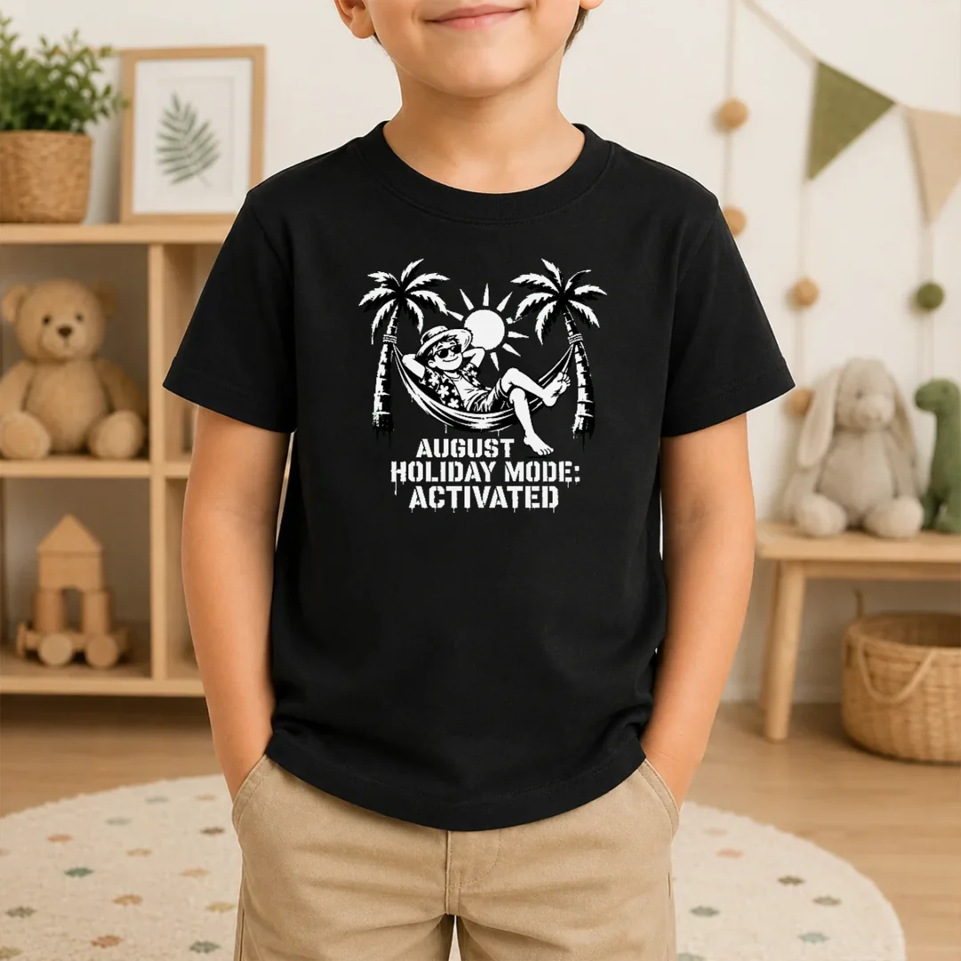 Pretty Top August Holiday Stencil For Laid Back Vibes Kids T Shirt Pretty Top August Holiday Stencil For Laid Back Vibes Kids T-Shirt