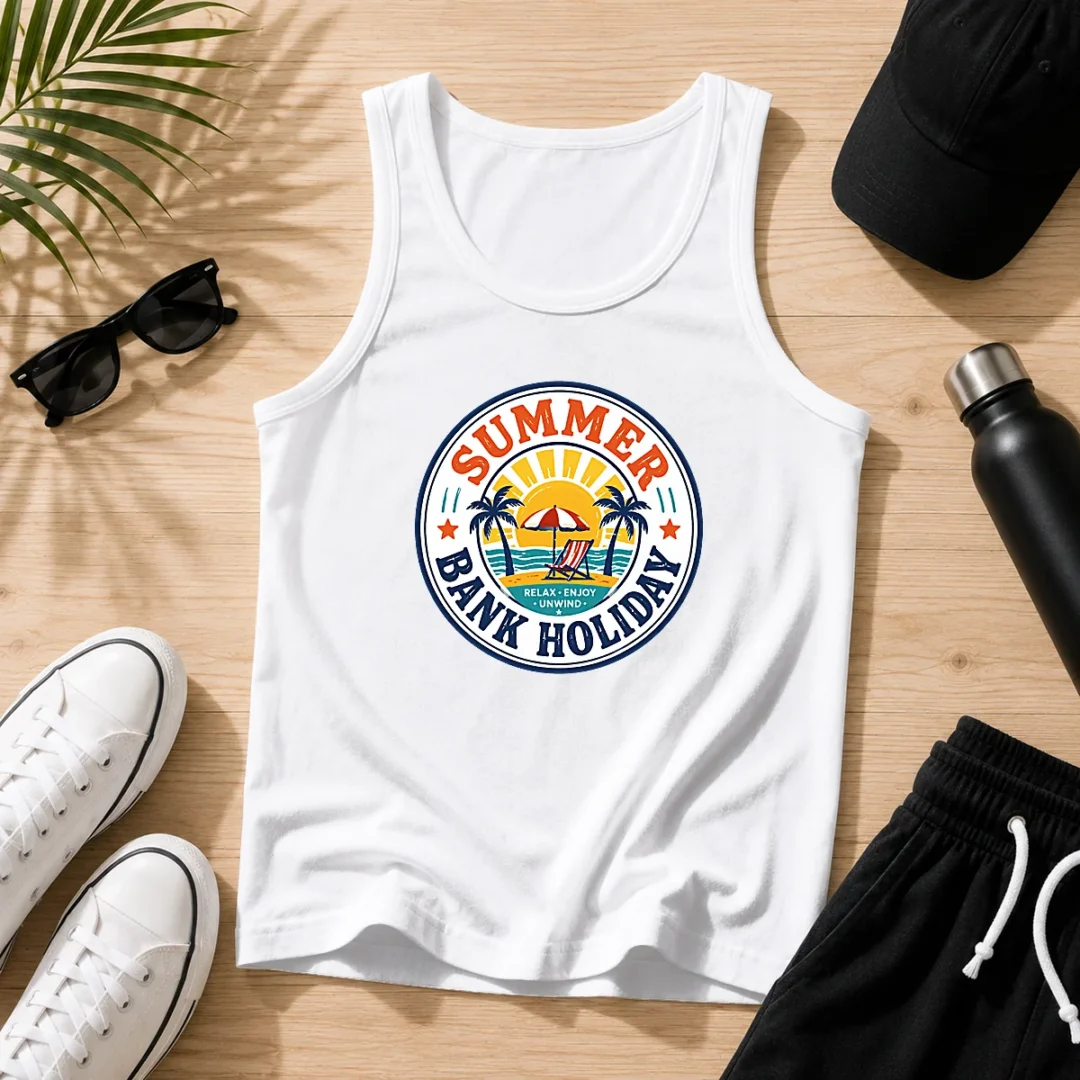 pretty-vintage-badge-summer-bank-holiday-relax-enjoy-unwind-tank-top Pretty Vintage Badge Summer Bank Holiday Relax Enjoy Unwind Tank Top