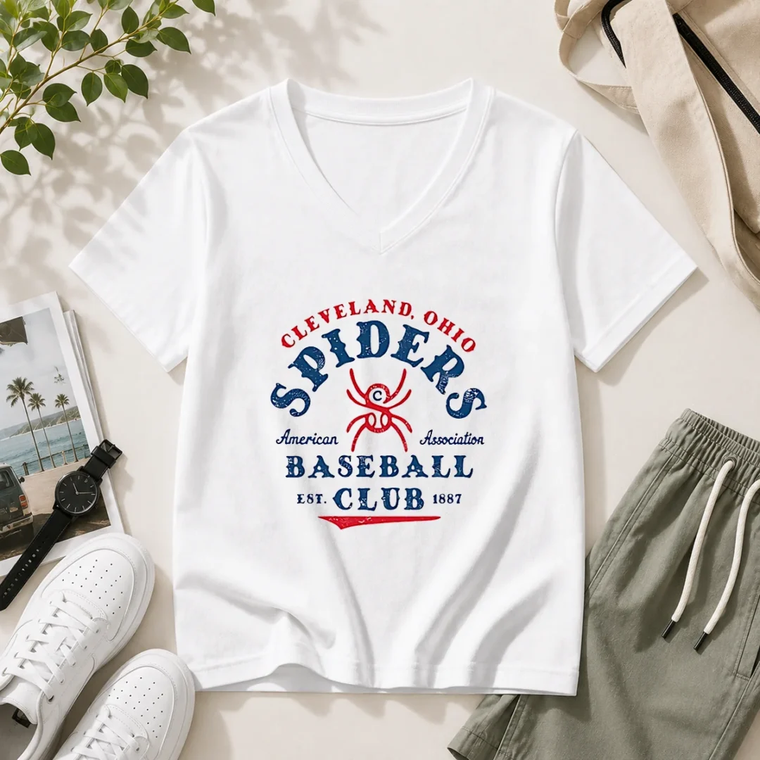 pretty-vintage-cleveland-spiders-american-association-baseball-club-est-1887-v-neck-shirt Pretty Vintage Cleveland Spiders American Association Baseball Club Est 1887 V-Neck Shirt