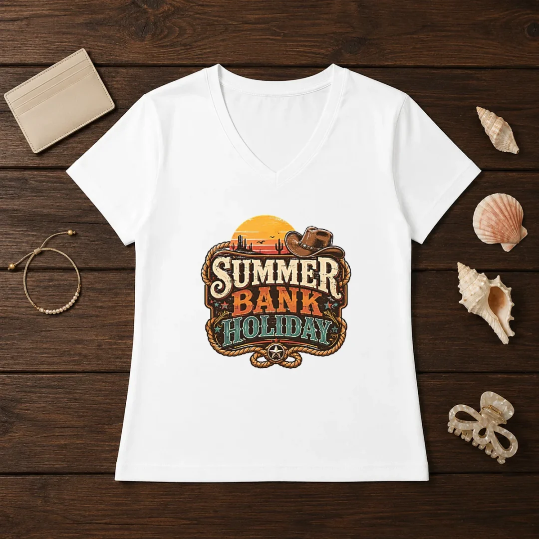 pretty-western-cowboy-summer-bank-holiday-desert-sunset-v-neck-shirt Pretty Western Cowboy Summer Bank Holiday Desert Sunset V-Neck Shirt