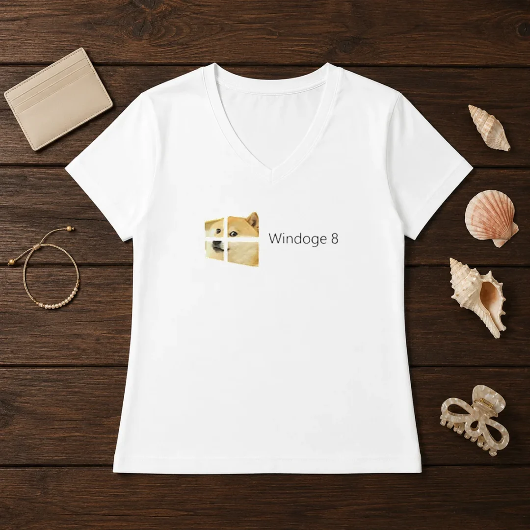 pretty-windoge-8-doge-windows-logo-v-neck-shirt Pretty Windoge 8 Doge Windows Logo V Neck Shirt featuring a vibrant Doge Windows design on a comfortable V neck garment