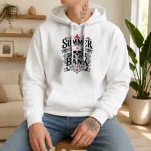 Good Gothic Skull Palm Summer Bank Holiday Ornate Hoodie