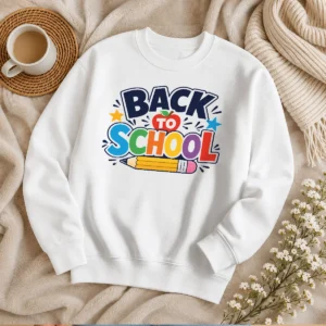 Premium Bold Modern Back To School Orange Circle Sweater