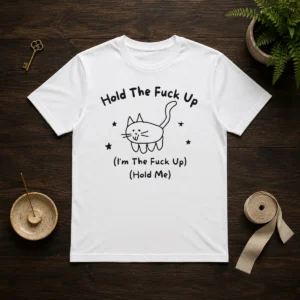 Nice Cute Cat Graphic Hold The Fck Up I Am The Fck Up Hold Me
