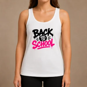 Good Pretty Brush Script Back To School Yellow Outline Tank Top