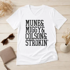 Hot Pretty Mune Miggy Colson And Strokin' Detroit Tigers Players V-Neck Shirt
