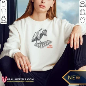 Awesome Crow On Keyboard Shift Happens Sweatshirt