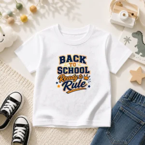 Pretty Back To School Vector Typography Ready To Rule Kids T-Shirt
