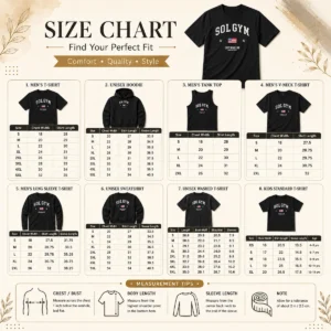 Size chart for Premium Funny Solgym Lifting Club Earned Not Given 1776 Distressed with measurements in inches and cm to help choose the right fit