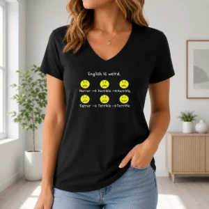 Nice Pretty English Is Weird Geek V-Neck Shirt