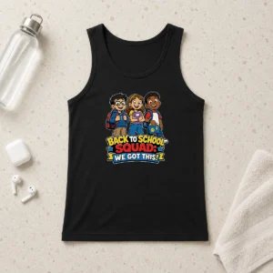 Nice Pretty Back To School Cartoon Squad For Kids Tank Top